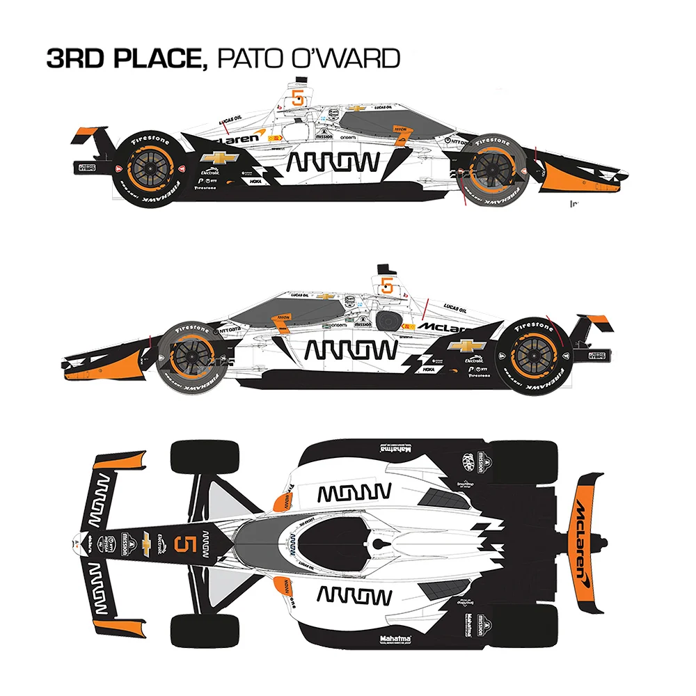 2025 Indianapolis 500 Victory Row NTT IndyCar Series 3-Car Set 1:64 2025 Diecast Car - Image 5