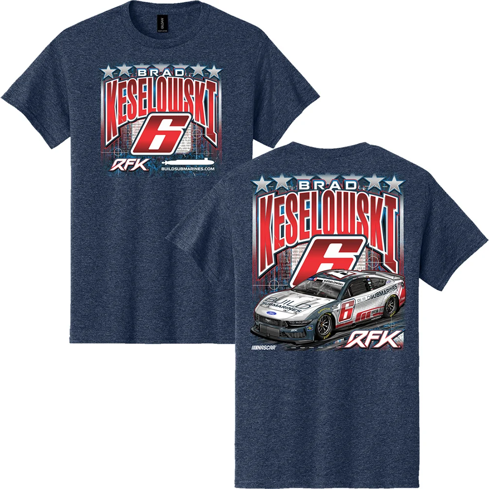 Brad Keselowski 2026 Patriotic Paint Scheme Blue 2-Spot Classic Ink T-Shirt