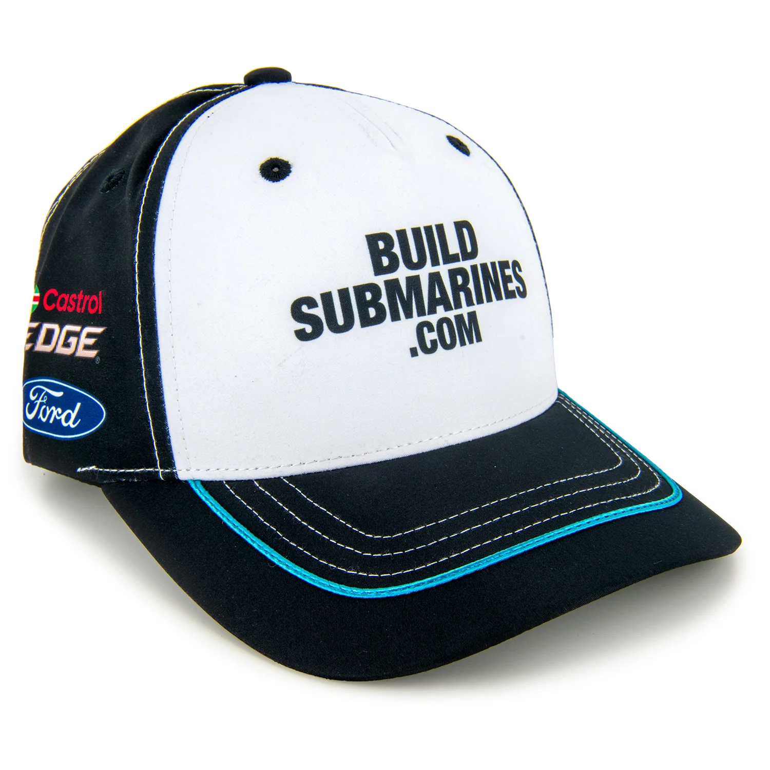 Brad Keselowski BuildSubmarines Uniform Pit Hat Black/White - Sale - Image 3