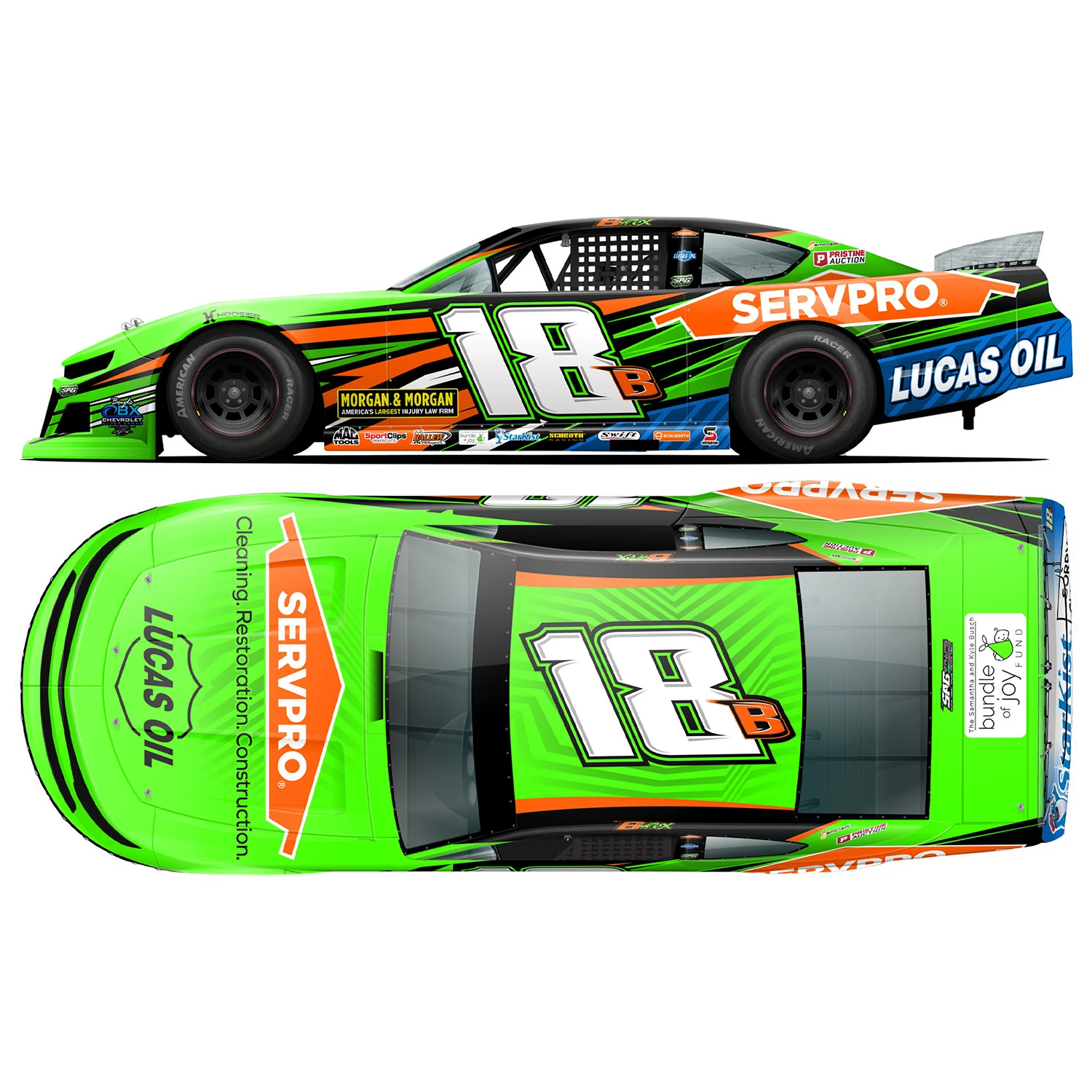 Brexton Busch Servpro #18B Late Model 1:24 Standard 2026 Diecast Car Preorder - Currently Projected November - Image 2