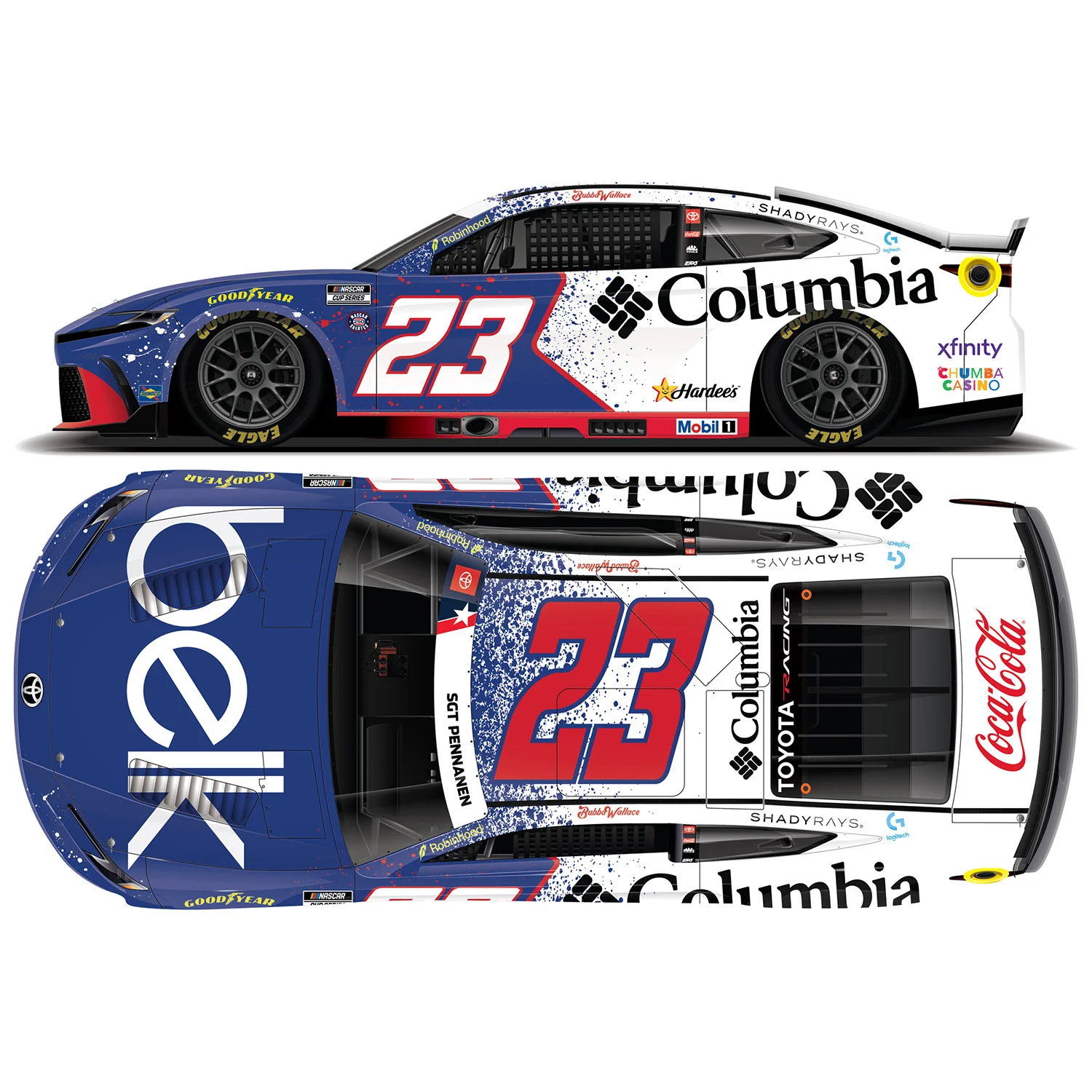 Bubba Wallace Columbia / Belk Patriotic 1:64 2026 Diecast Car Preorder - Currently Projected January