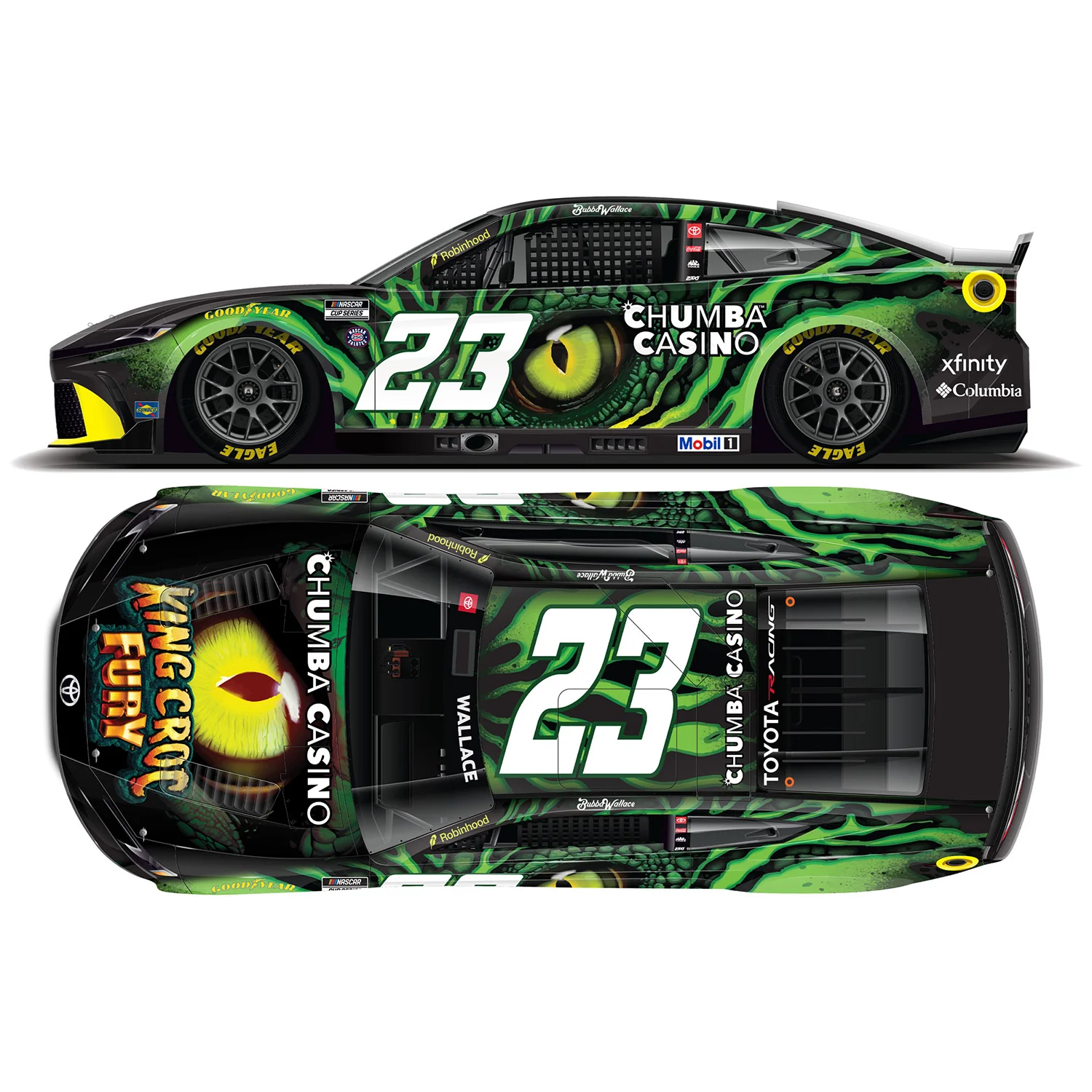 Bubba Wallace ELITE Chumba Casino King Croc Fury 1:24 2026 Diecast Car Preorder - Currently Projected December - Image 2