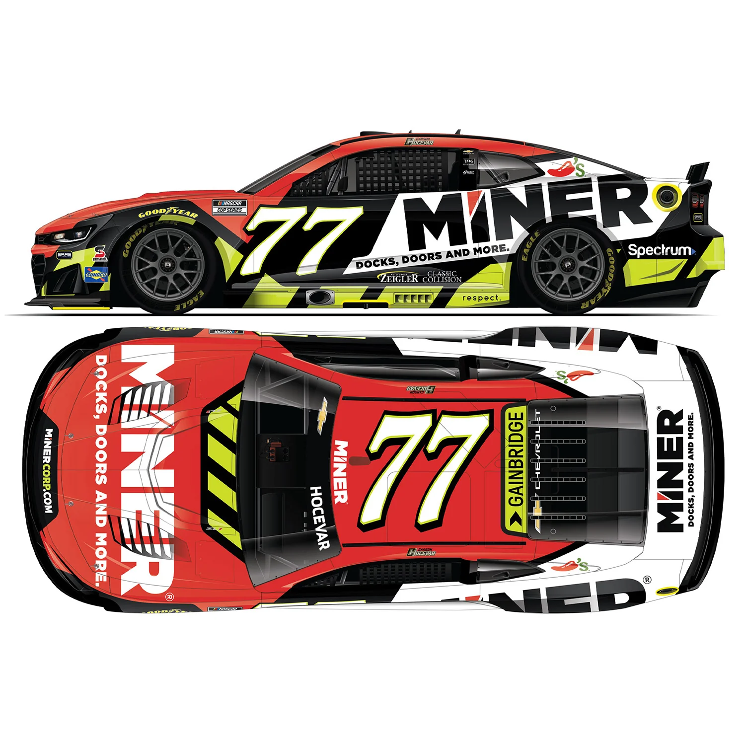 Carson Hocevar Miner 1:24 Color Chrome 2026 Diecast Car Preorder - Currently Projected November - Image 2