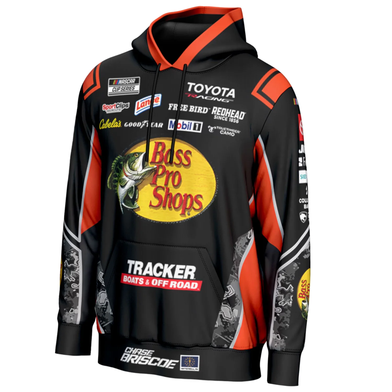 Chase Briscoe 2026 Bass Pro Shops Uniform Hoodie Outerwear ProSphere Sweatshirt Black - Image 3