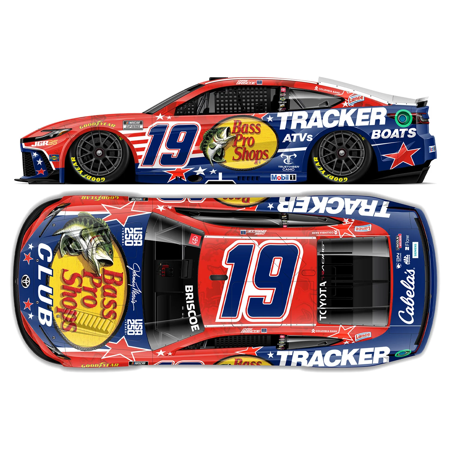 Chase Briscoe Bass Pro Shops Patriotic Salutes 1:24 Standard 2026 Diecast Car Preorder - Currently Projected December