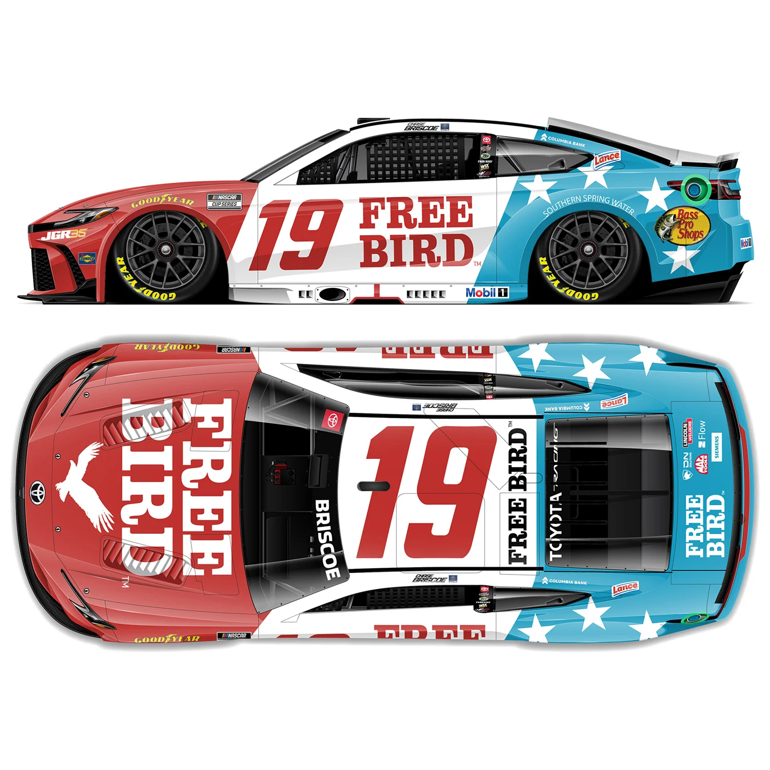 Chase Briscoe Color Chrome Free Bird Patriotic 1:24 2026 Diecast Car Preorder - Currently Projected February
