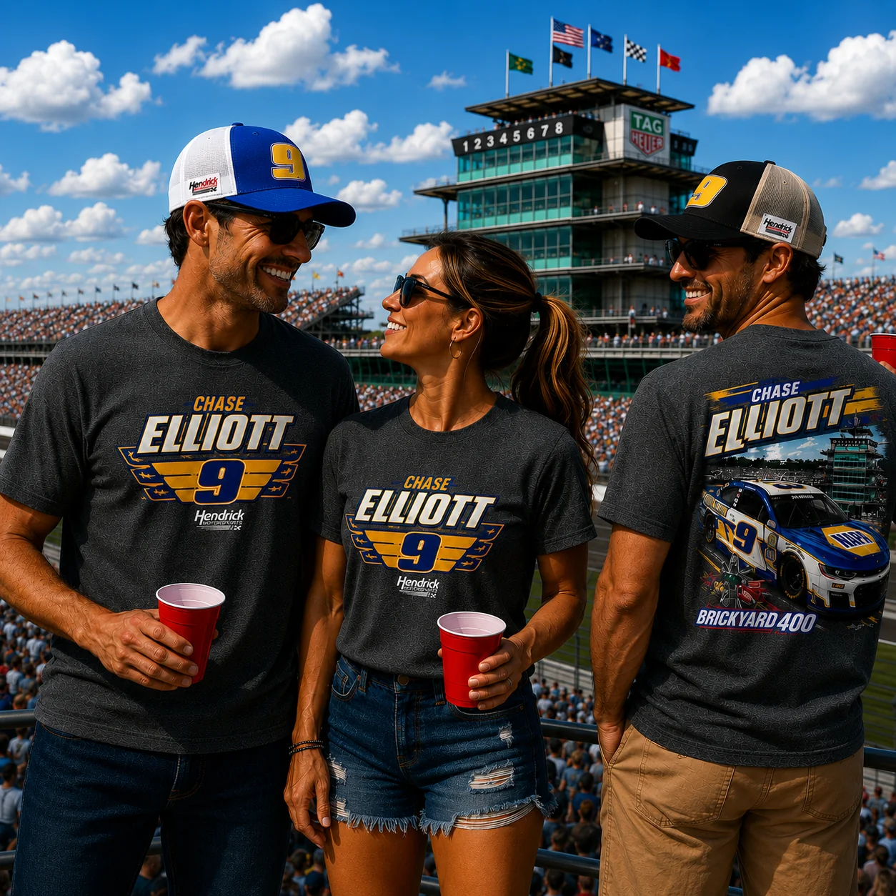 Chase Elliott 2026 Brickyard 400 Event NAPA 2-Spot Classic Ink T-Shirt Gray Preorder - Ships Next Week - Image 2