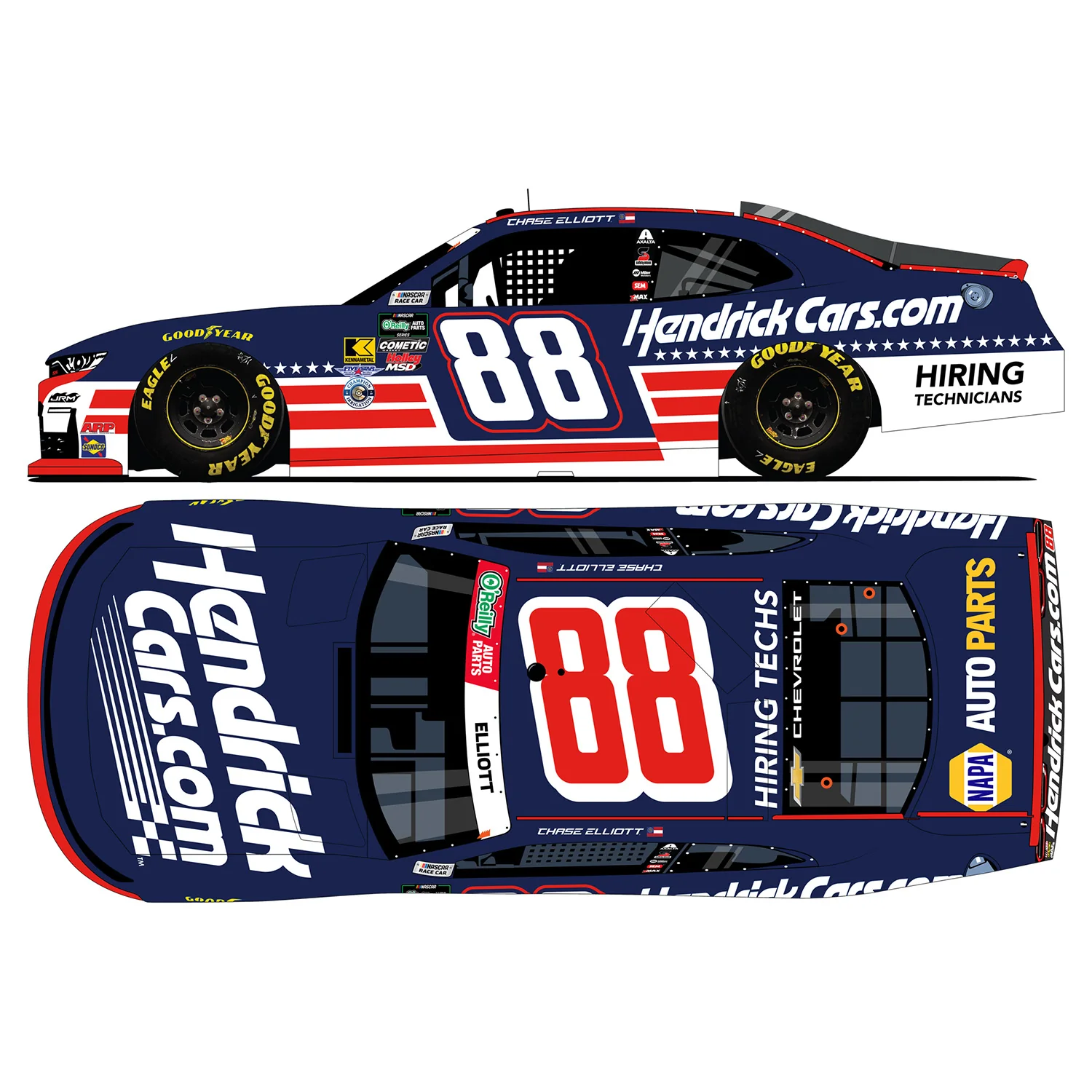 Chase Elliott HendrickCars #88 Patriotic 1:64 2026 Diecast Car Preorder - Currently Projected December