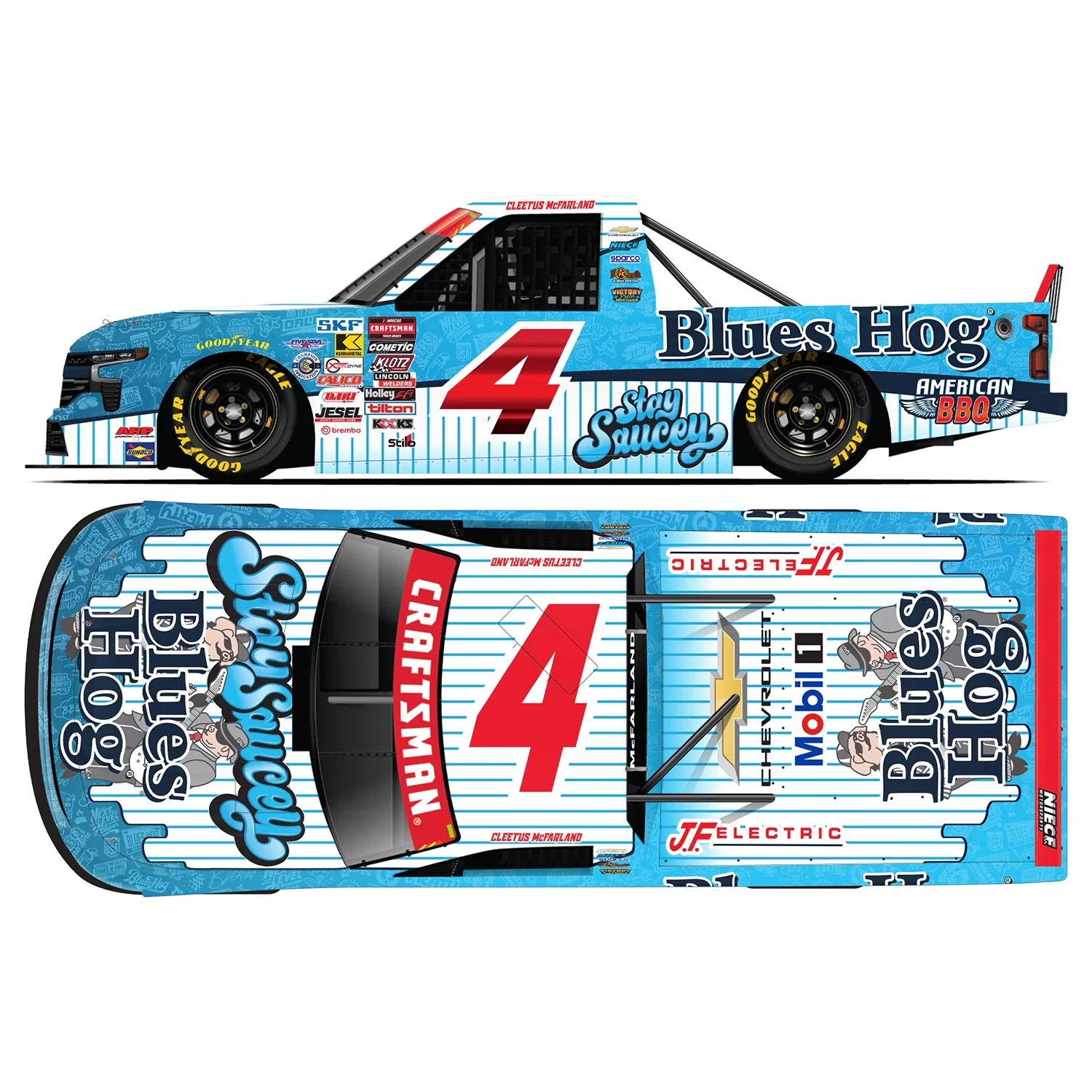 Cleetus McFarland Blues Hog #4 Truck Series 1:24 Standard 2026 Diecast Truck Preorder - Currently Projected December - Image 2
