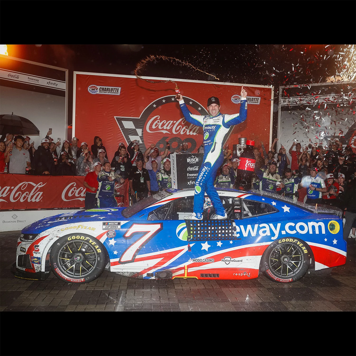 Daniel Suarez Coca-Cola 600 Charlotte Race Win 1:64 2026 Diecast Chassis Car Preorder - Currently Projected December