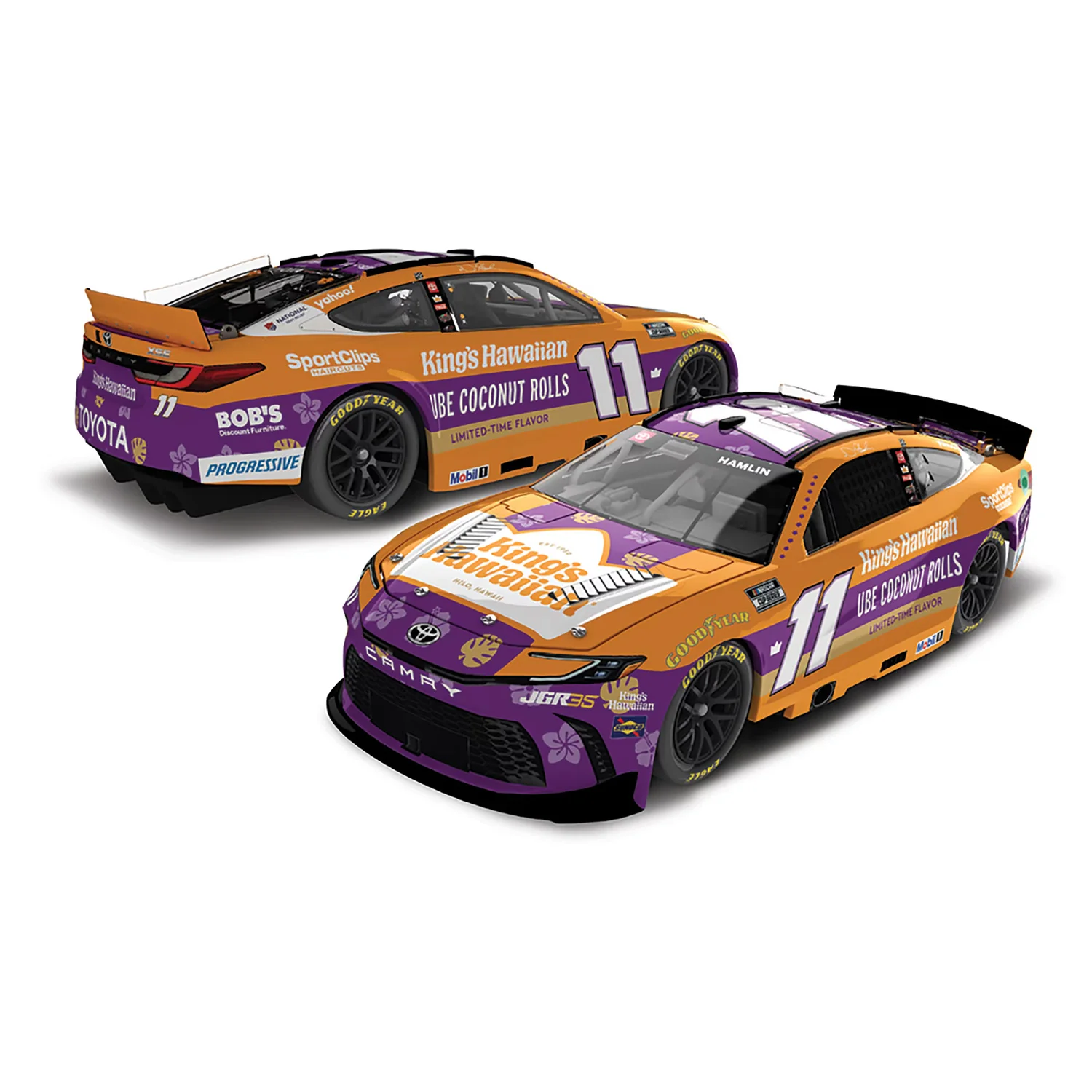 Denny Hamlin ELITE King's Hawaiian Ube Coconut Rolls 1:24 2026 Diecast Car Preorder - Currently Projected November