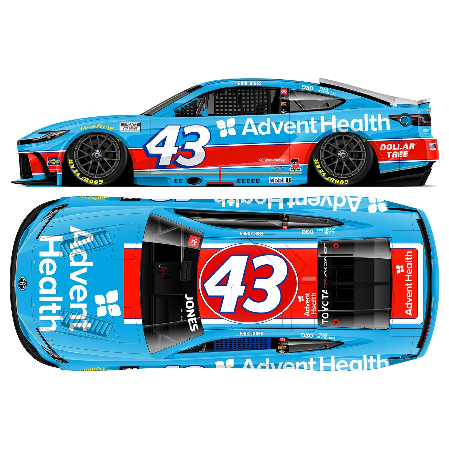 Erik Jones Darlington Throwback to 1994 Wally Dallenbach 1:24 Color Chrome 2026 Diecast Car Preorder - Currently Projected October - Image 2