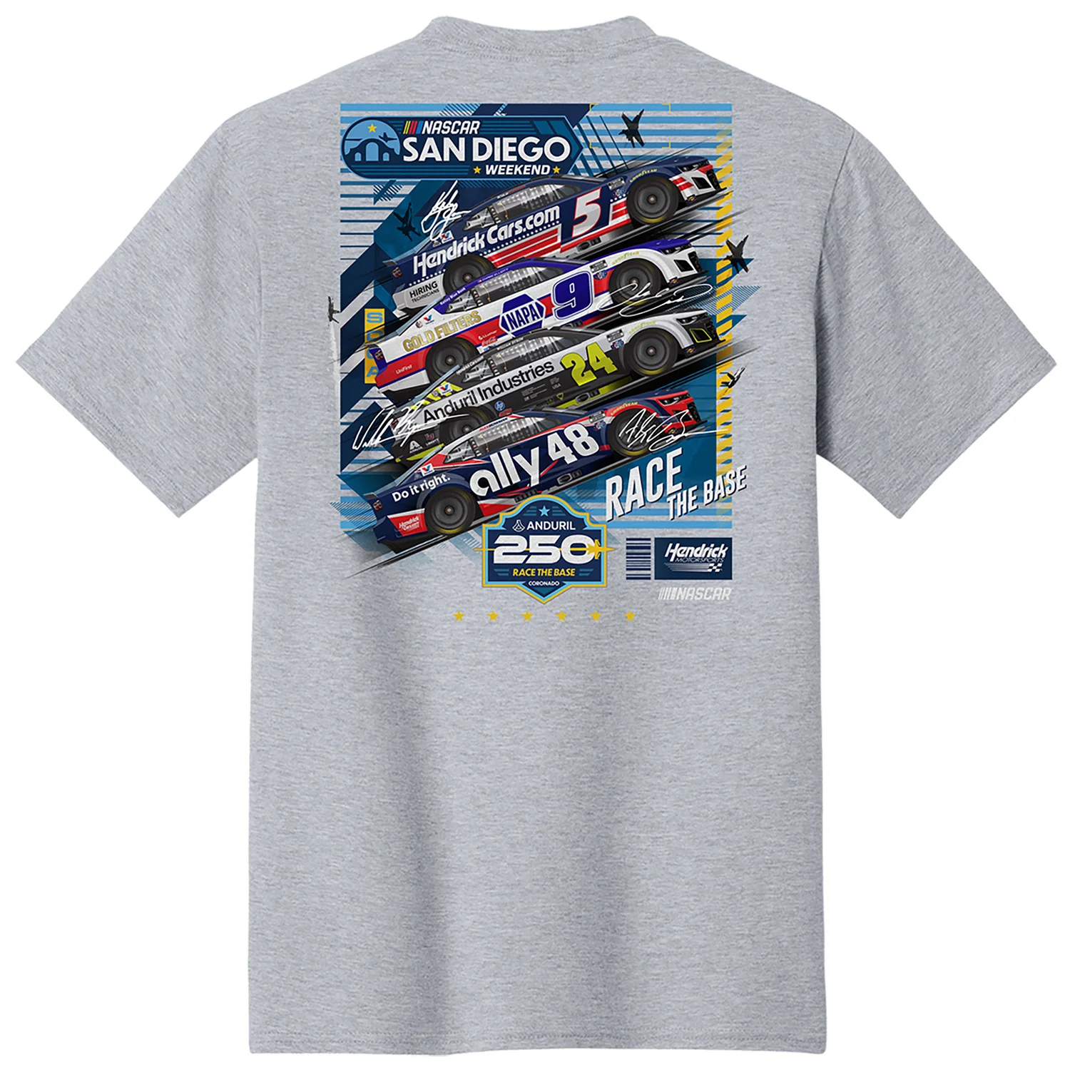 Hendrick Motorsports 2026 San Diego T-Shirt Gray Preorder - Ships Within 3-4 Weeks - Image 3