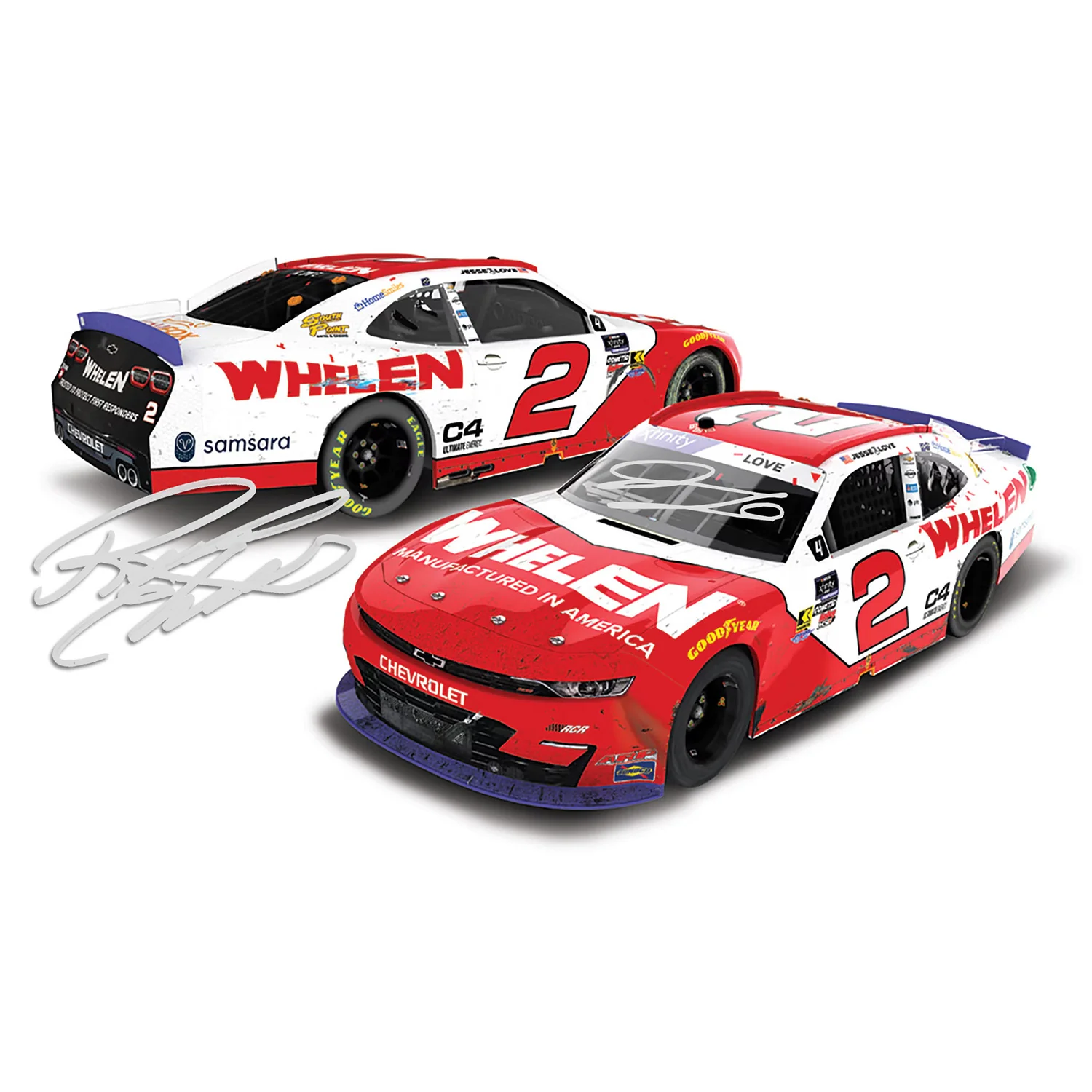 Jesse Love / Richard Childress Dual Autographed Phoenix Race Win Champion 1:24 Standard 2025 Diecast Car Preorder - Currently Projected October