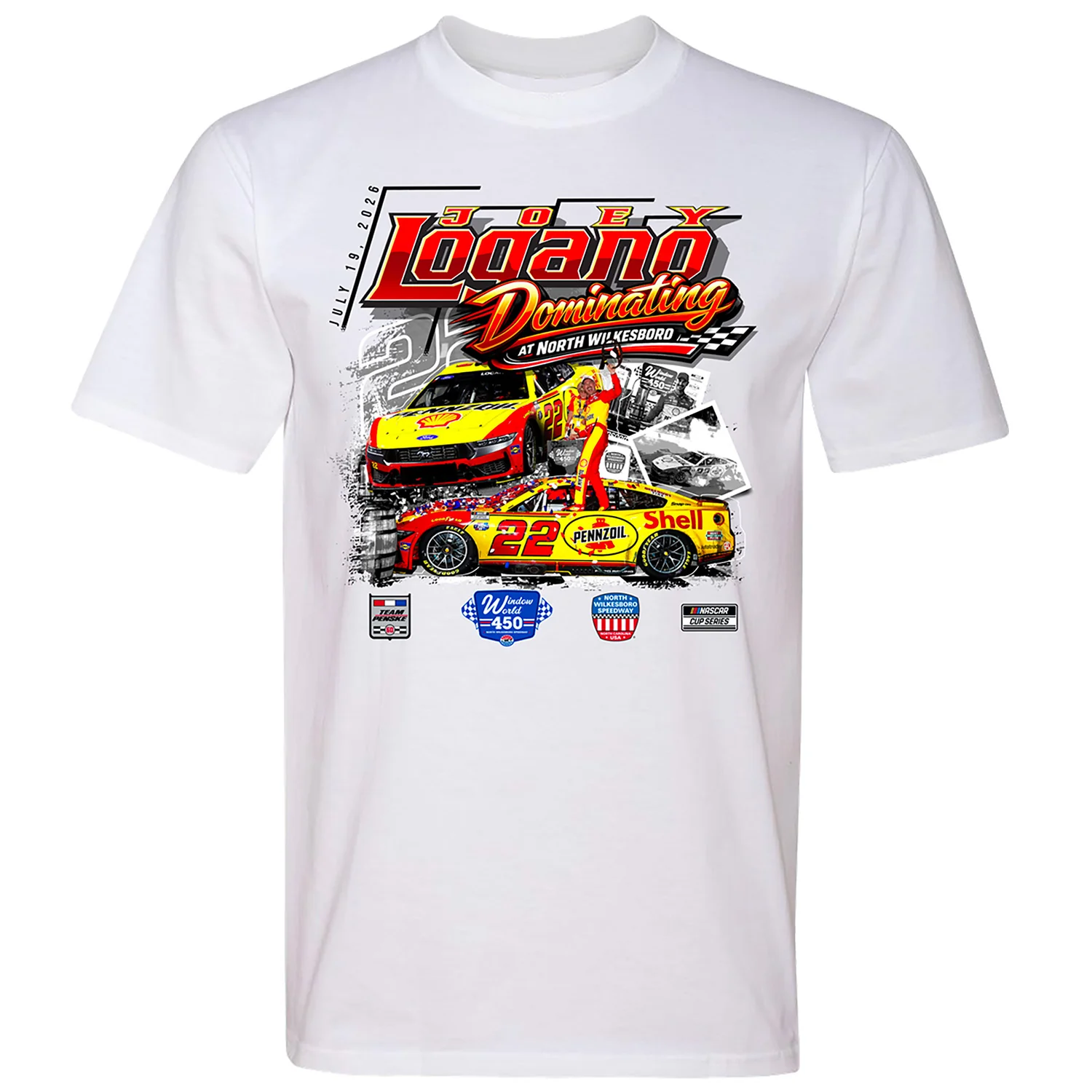 Joey Logano 2026 North Wilkesboro Race Win T-Shirt Preorder - Ships With 3-4 Weeks