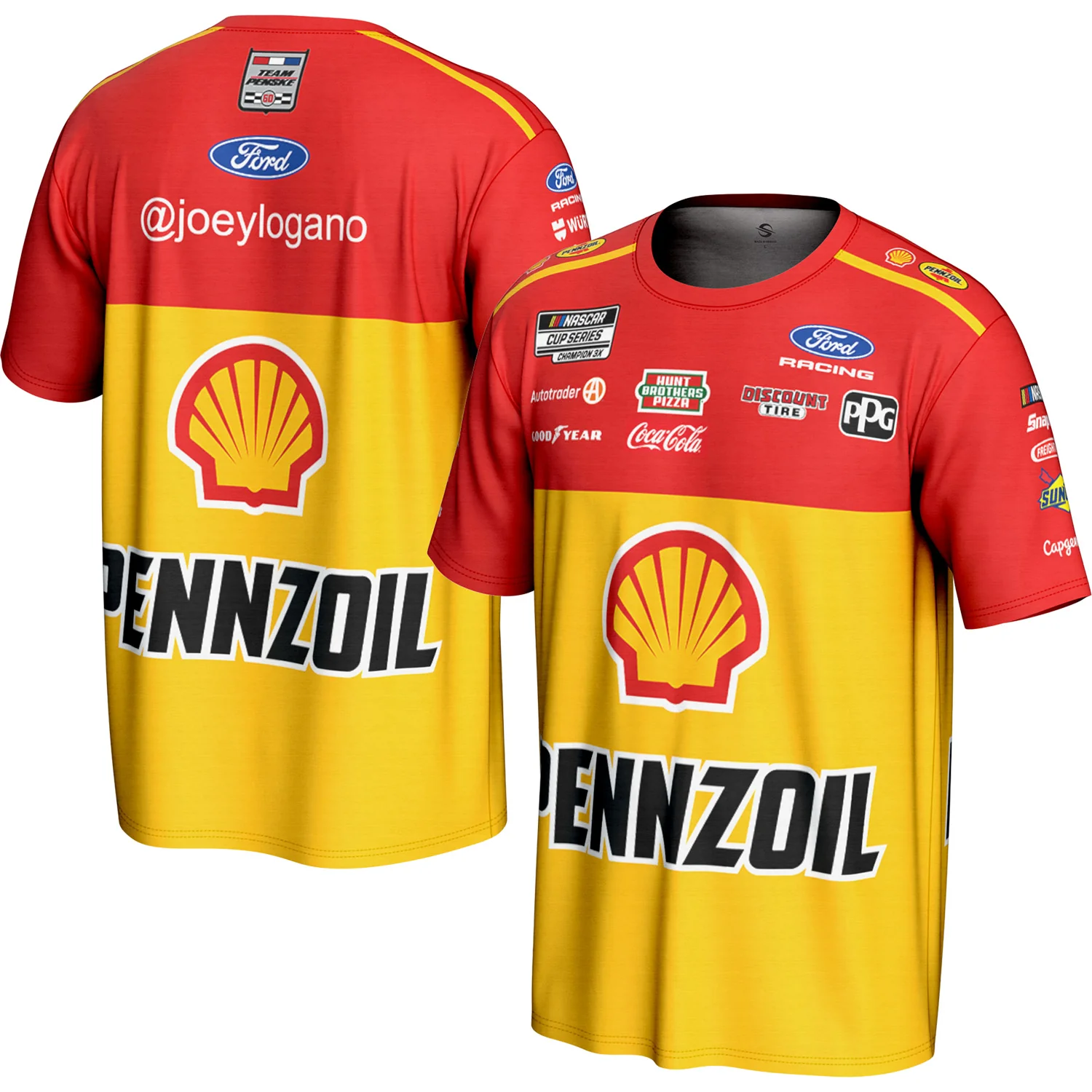 Joey Logano 2026 Shell Pennzoil Uniform Pit ProSphere T-Shirt Preorder - Currently Projected August