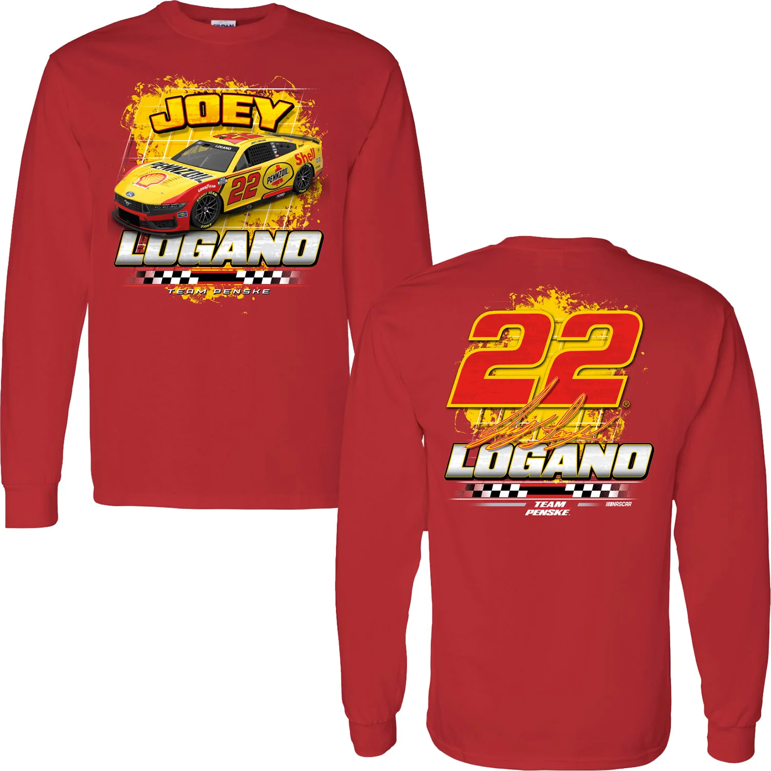 Joey Logano Long Sleeve Shell 2-Spot T-Shirt Red - Exclusive