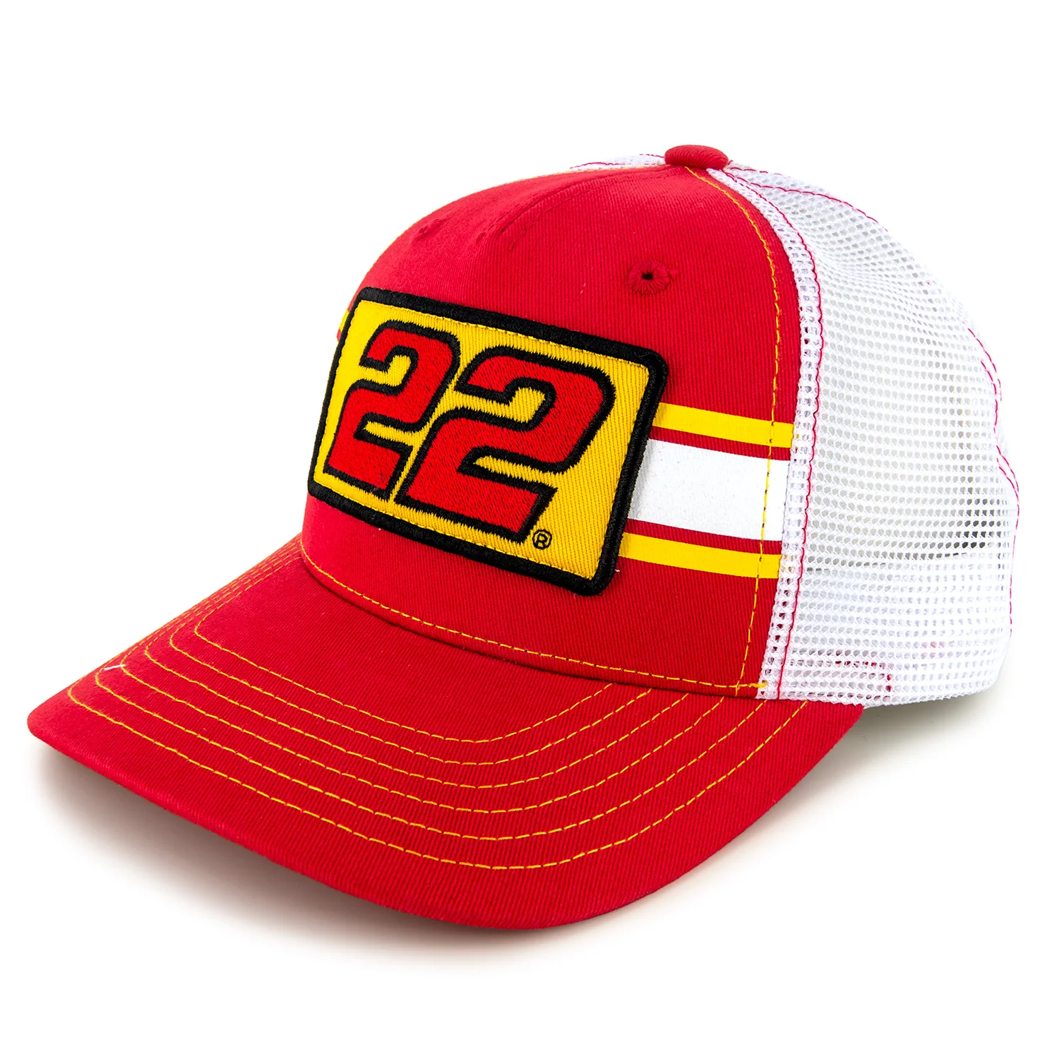 Joey Logano Striped #22 Mesh Hat Red/White - Sale