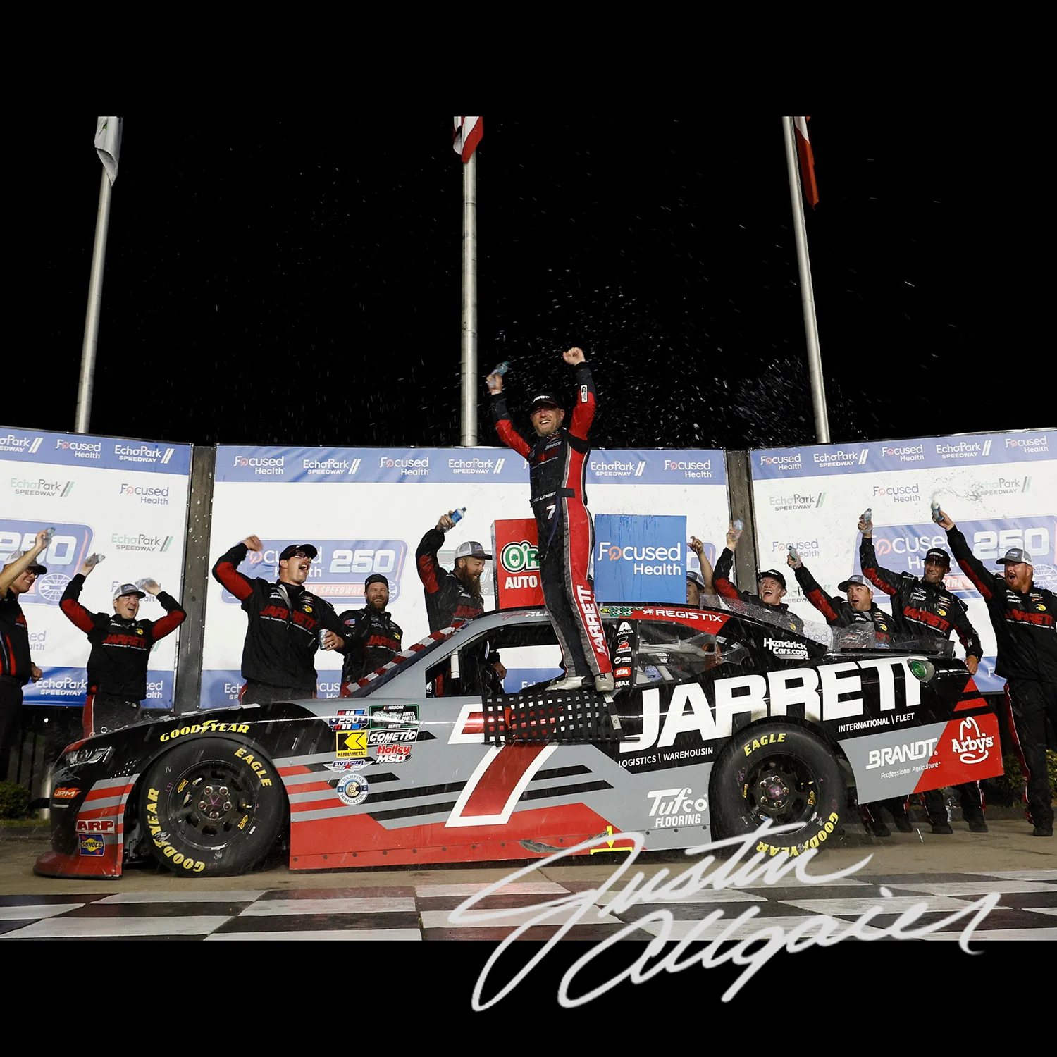 Justin Allgaier Autographed Atlanta Race Win 1:24 Standard 2026 Diecast Car Preorder - Currently Projected February