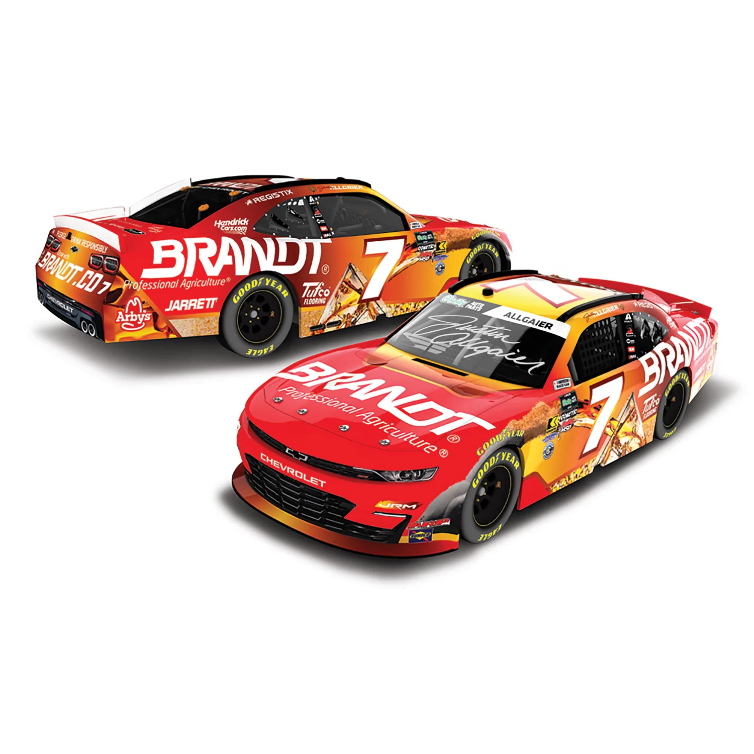 Justin Allgaier Autographed Brandt Whiskey 1:24 Standard 2026 Diecast Car Preorder - Currently Projected September