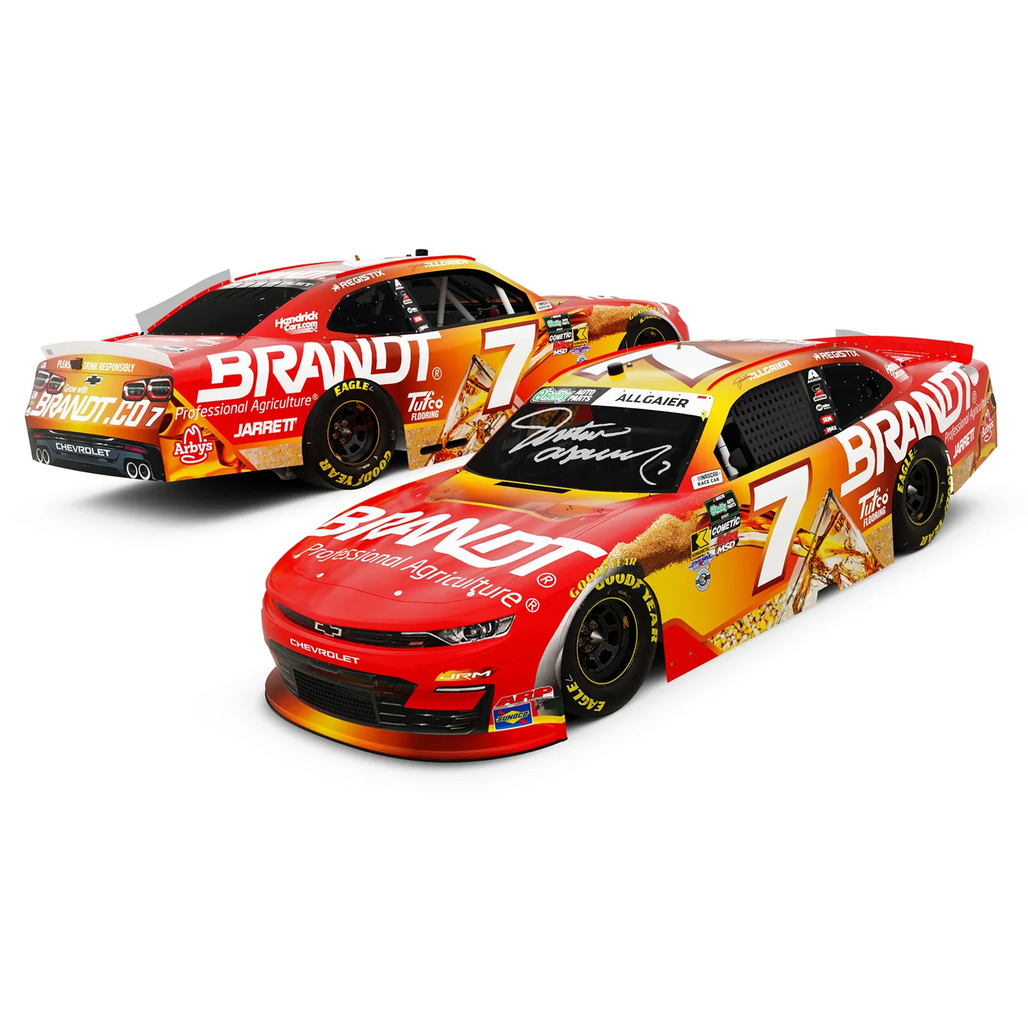 Justin Allgaier Autographed Brandt Whiskey 1:24 Standard 2026 Diecast Car Preorder - Currently Projected September - Image 2