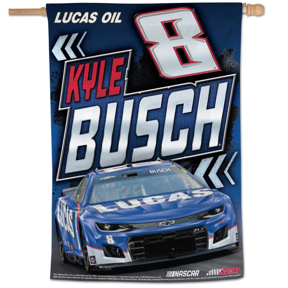 Kyle Busch Lucas Oil 28x40 Vertical Flag