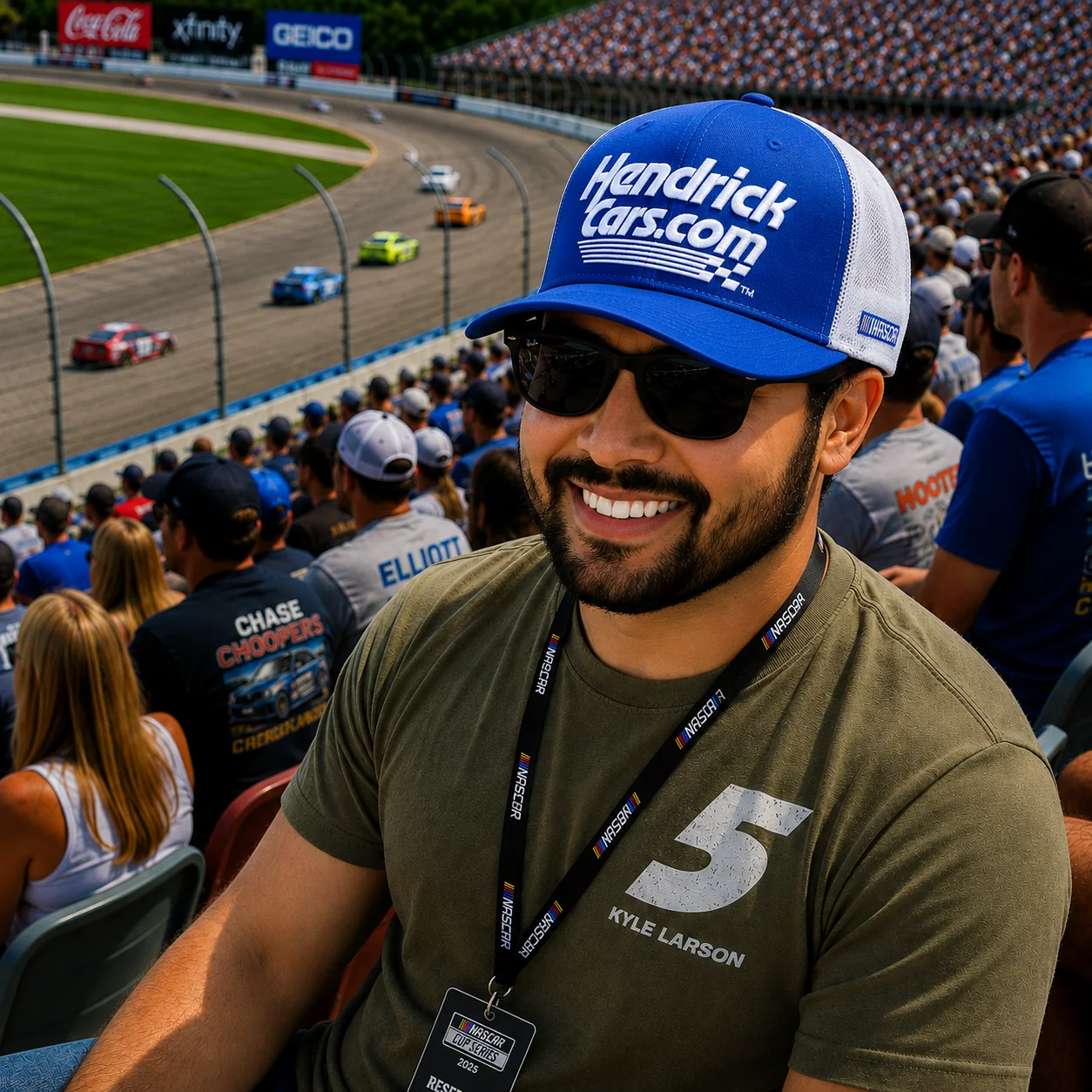 Kyle Larson 2026 HendrickCars Sponsor Mesh NASCAR The Game Hat Exclusive Blue/White - Image 2