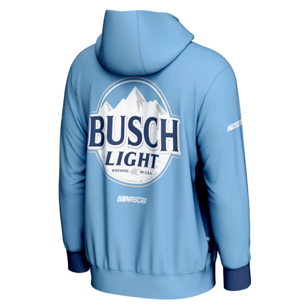 Ross Chastain 2026 Busch Light #1 Blue Hoodie Outerwear ProSphere Sweatshirt - Sale - Image 4