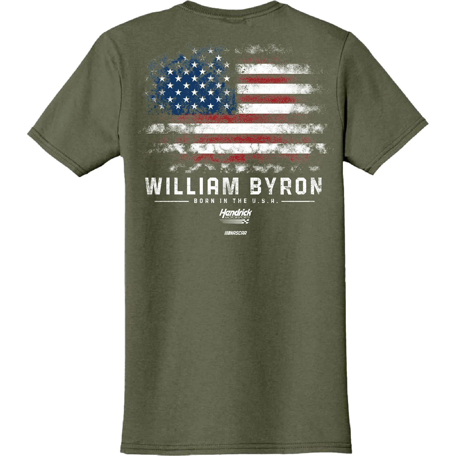 William Byron 2026 Born in the USA Military Green #24 Exclusive Patriotic T-Shirt - Image 4