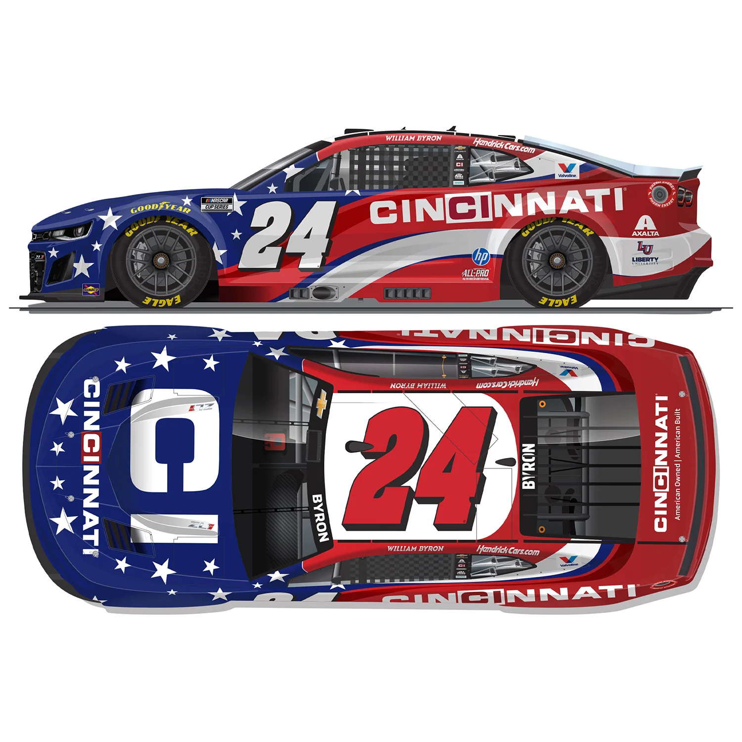 William Byron Cincinnati 1:24 Color Chrome 2026 Diecast Car Preorder - Currently Projected September - Image 2