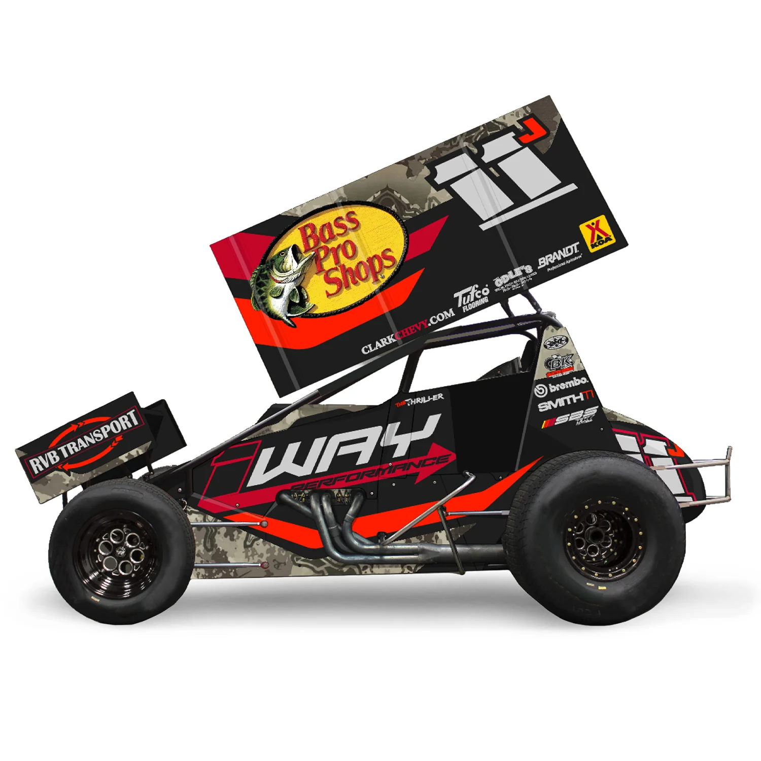 Wyatt Miller Bass Pro Shops / 1 Way #11J 360 Sprint Car 1:24 Standard 2026 Diecast Car Preorder - Currently Projected September